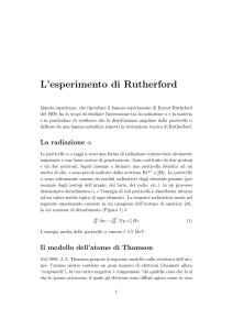 L`esperimento di Rutherford - Dipartimento di Matematica e Fisica