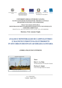 ANALISI E MONITORAGGIO DI CAMPI ELETTRICI E MAGNETICI