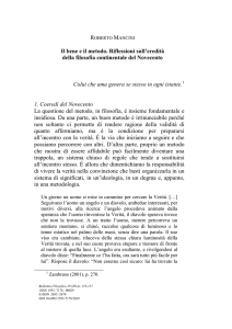 Il bene e il metodo. Riflessioni sull`eredità della filosofia continentale