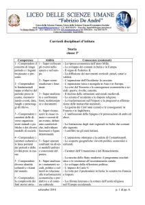 Curricoli disciplinari d`istituto Storia classe 3a