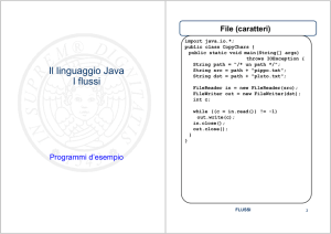 Il linguaggio Java I flussi