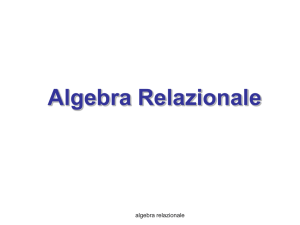 L`algebra relazionale