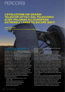 dal telescopio di Mt. Palomar all`European Extremely Large Telescope