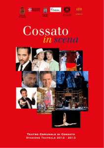 Teatro Comunale di Cossato Stagione Teatrale 2012