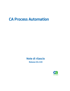 Note di rilascio di CA Process Automation