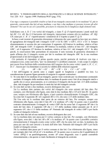 Soluzione di un problema di costruzione di triangoli