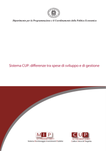 Sistema CUP: differenze tra spese di sviluppo e di gestione