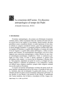 La creazione dell`uomo. Un discorso antropologico al tempo dei Padri