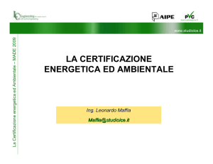 La Certificazione Energetica ed Ambientale