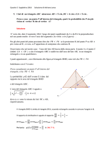 5. I lati di un triangolo ABC misurano: , e . Preso a caso un punto P