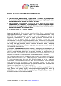Comunicato stampa - Fondazione Neuroscienze Ticino