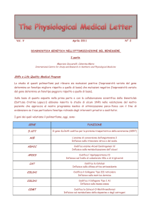 SNPs e Life Quality Medical Program GENE 5 HTT ACE