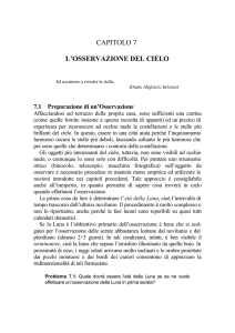 CAPITOLO 7 L`OSSERVAZIONE DEL CIELO