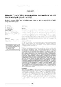 MMPI-2, comorbidità e correlazioni in utenti dei servizi territoriali