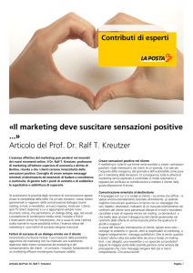Il marketing deve suscitare sensazioni positive ...» Articolo