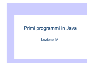 Primi programmi in Java