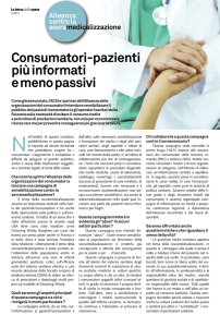 Consumatori-pazienti più informati e menopassivi