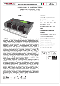 REGOLATORE DI CARICA BATTERIA DA MODULO FOTOVOLATICO