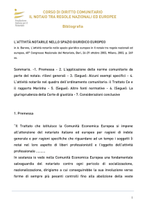 CORSO DI DIRITTO COMUNITARIO IL NOTAIO TRA REGOLE