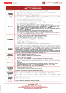 PROGRAMMATORE JAVA ORACLE OCA (livello base)