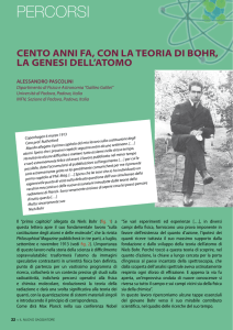 Cento anni fa, con la teoria di Bohr, la genesi dell`atomo