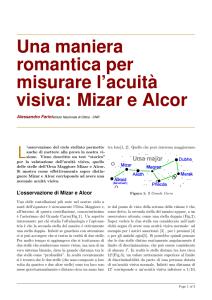 Una maniera romantica per misurare l`acuit`a visiva: Mizar e Alcor