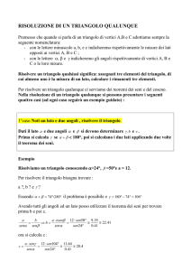 RISOLUZIONE DI UN TRIANGOLO QUALUNQUE