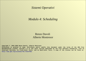Sistemi Operativi Modulo 4: Scheduling