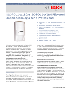 ISC-PDL1-W18G e ISC-PDL1-W18H Rilevatori doppia tecnologia