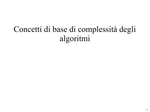 Concetti di base di complessità degli algoritmi