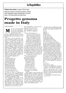 Progetto genoma made in Italy
