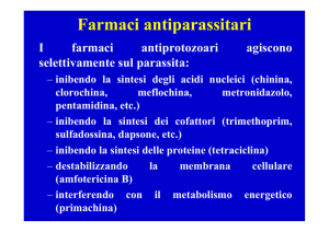 Lezione 13. I farmaci antiparassitari e antivirali
