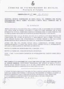 Ordinanza Sindacale n. 47 del 24.11.2013