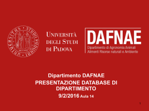 Istruzioni compilazione database: presentazione - DAFNAE