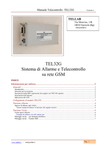 TEL32G Sistema di Allarme e Telecontrollo su rete GSM