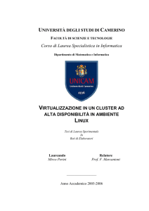 virtualizzazione in un cluster ad alta disponibilità in ambiente linux