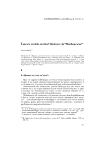 È ancora possibile un`etica? Heidegger e la