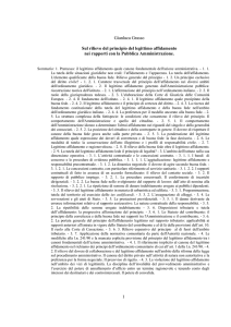 Sul rilievo del principio del legittimo affidamento nei rapporti con la