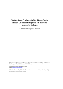Capital Asset Pricing Model e Three-Factor Model. Un