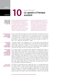 Lettura 10 - Isaac Newton, Lo spazio e il tempo assoluti