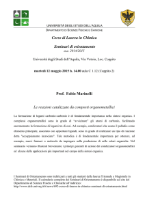 Corso di Laurea in Chimica Seminari di orientamento Prof. Fabio