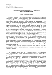 Palcoscenico verdiano: repertorio in Terra d`Otranto tra Ottocento e