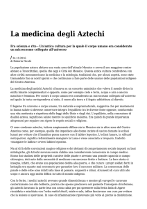 Azione - Settimanale di Migros Ticino La medicina degli Aztechi