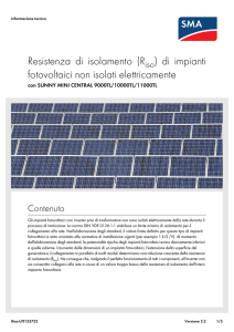 Resistenza di isolamento (Riso) di impianti fotovoltaici non
