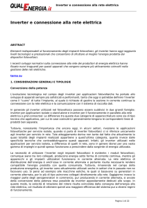 Inverter e connessione alla rete elettrica