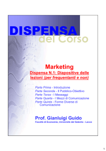 DISPENSA DI MARKETING N.1 Prof. Guido