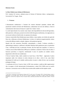 Relazione Senato La Dieta Mediterranea Italiana di Riferimento Prof