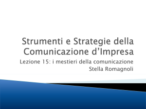 Lezione 15: i mestieri della comunicazione Stella Romagnoli