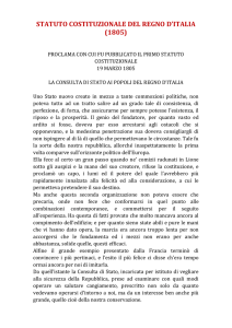 primo statuto costituzionale del regno d`italia (1805)