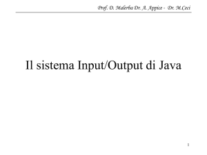 Il sistema Input/Output di Java